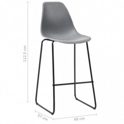 Barhocker 4 Stk. Grau Kunststoff