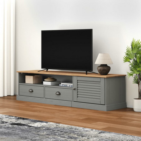 TV-Schrank VIGO Grau 156x40x40 cm Massivholz Kiefer