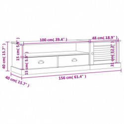 TV-Schrank VIGO Grau 156x40x40 cm Massivholz Kiefer