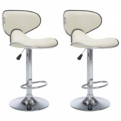 Barhocker 2 Stk. Creme Kunstleder