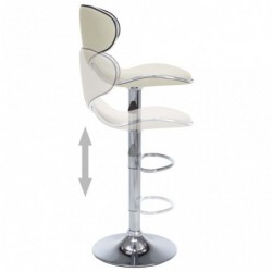 Barhocker 2 Stk. Creme Kunstleder