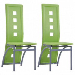 Esszimmerstühle 2 Stk. Grün Kunstleder