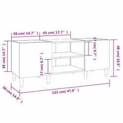 Plattenschrank Schwarz 121x38x48 cm Holzwerkstoff