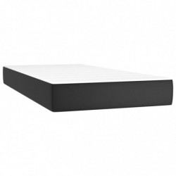 Boxspringbett mit Matratze & LED Schwarz 90x190 cm Kunstleder