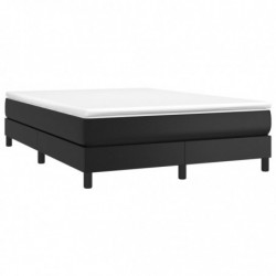 Boxspringbett Schwarz 140x190 cm Kunstleder