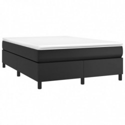 Boxspringbett mit Matratze Schwarz 140x190 cm Kunstleder