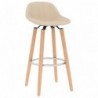 Barhocker 2 Stk. Creme Stoff