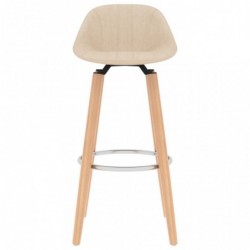 Barhocker 2 Stk. Creme Stoff