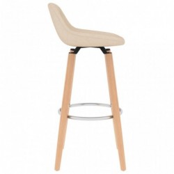 Barhocker 2 Stk. Creme Stoff