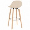 Barhocker 2 Stk. Creme Stoff