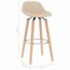 Barhocker 2 Stk. Creme Stoff