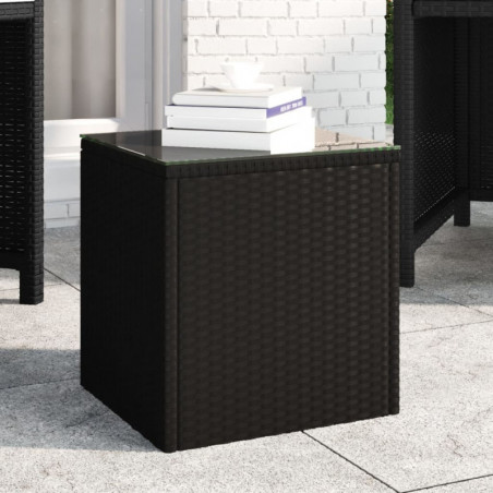 Beistelltisch Schwarz 40x37x40,5 cm Poly Rattan