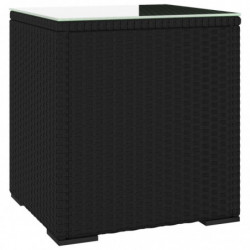 Beistelltisch Schwarz 40x37x40,5 cm Poly Rattan