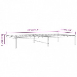 Bettgestell Metall Schwarz 107x203 cm