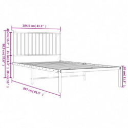 Bettgestell mit Kopfteil Metall Schwarz 100x200 cm