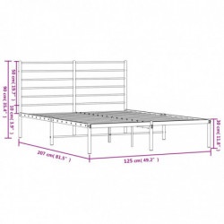 Bettgestell mit Kopfteil Metall Schwarz 120x200 cm