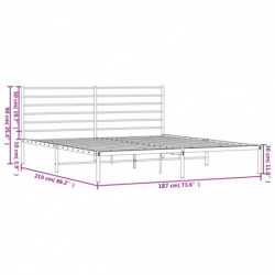 Bettgestell mit Kopfteil Metall Schwarz 183x213 cm