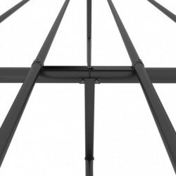 Bettgestell mit Kopf- und Fußteil Metall Schwarz 180x200 cm