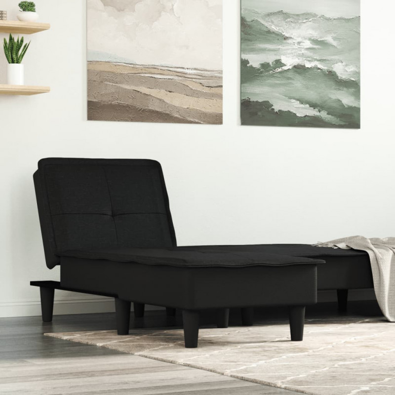 Chaiselongue Schwarz Stoff