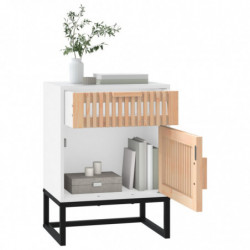 Nachttisch Weiß 40x30x55,5 cm Holzwerkstoff & Eisen