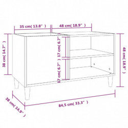 Plattenschrank Hochglanz-Weiß 84,5x38x48 cm Holzwerkstoff