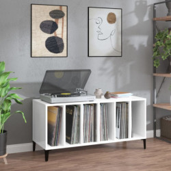 Plattenschrank Hochglanz-Weiß 100x38x48 cm Holzwerkstoff