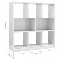 Bücherregal Hochglanz-Weiß 97,5x29,5x100 cm Holzwerkstoff