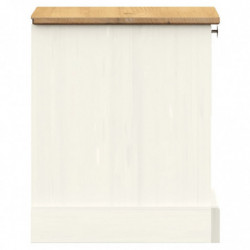 Nachttisch VIGO Weiß 42x35x40 cm Massivholz Kiefer