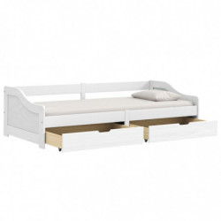 Tagesbett mit 2 Schubladen IRUN Weiß 90x200cm Massivholz Kiefer