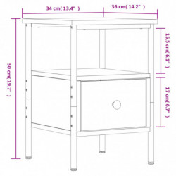 Nachttisch Schwarz 34x36x50 cm Holzwerkstoff