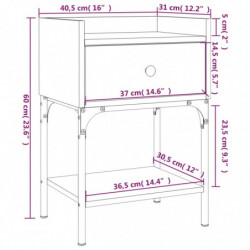 Nachttisch Braun Eichen-Optik 40,5x31x60 cm Holzwerkstoff