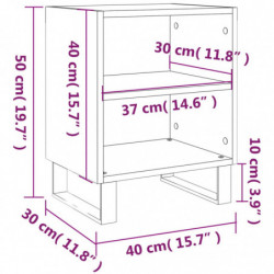 Nachttisch Grau Sonoma 40x30x50 cm Holzwerkstoff