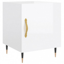 Nachttisch Hochglanz-Weiß 40x40x50 cm Holzwerkstoff