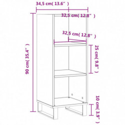 Sideboard Braun Eichen-Optik 34,5x32,5x90 cm Holzwerkstoff