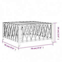 Gartentisch Weiß 70x70x34 cm Gewebe