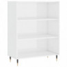 Bücherregal Hochglanz-Weiß 69,5x32,5x90 cm Holzwerkstoff