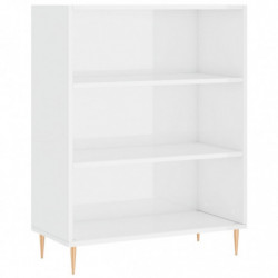 Bücherregal Hochglanz-Weiß 69,5x32,5x90 cm Holzwerkstoff