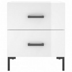 Nachttisch Hochglanz-Weiß 40x35x47,5 cm Holzwerkstoff