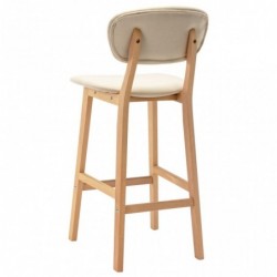 Barhocker 2 Stk. Creme Stoff