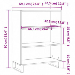 Regalschrank Betongrau 69,5x32,5x90 cm Holzwerkstoff