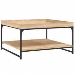 Couchtisch Sonoma-Eiche 80x80x45 cm Holzwerkstoff und Eisen