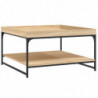 Couchtisch Sonoma-Eiche 80x80x45 cm Holzwerkstoff und Eisen