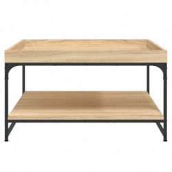 Couchtisch Sonoma-Eiche 80x80x45 cm Holzwerkstoff und Eisen