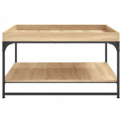 Couchtisch Sonoma-Eiche 80x80x45 cm Holzwerkstoff und Eisen