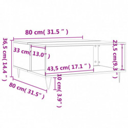 Couchtisch Betongrau 80x80x36,5 cm Holzwerkstoff