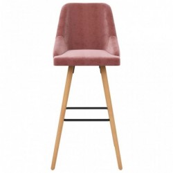 Barhocker 2 Stk. Rosa Samt