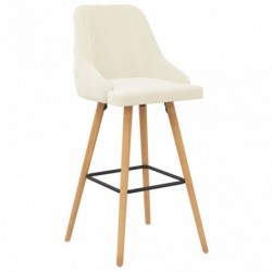 Barhocker 2 Stk. Creme Samt