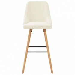 Barhocker 2 Stk. Creme Samt