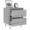 Nachttische 2 Stk. Grau Sonoma 40x35x50 cm Holzwerkstoff