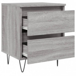 Nachttische 2 Stk. Grau Sonoma 40x35x50 cm Holzwerkstoff